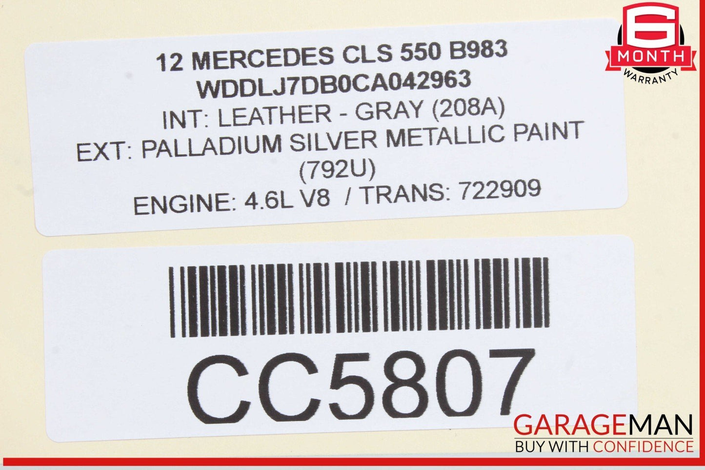 12-14 Mercedes W218 CLS550 CLS500 Rear Left Driver Side Interior Door Panel OEM