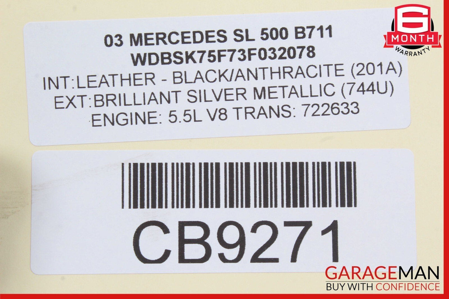 03-06 Mercedes R230 SL500 Rear ABC Hydraulic Suspension Valve Block Assembly OEM