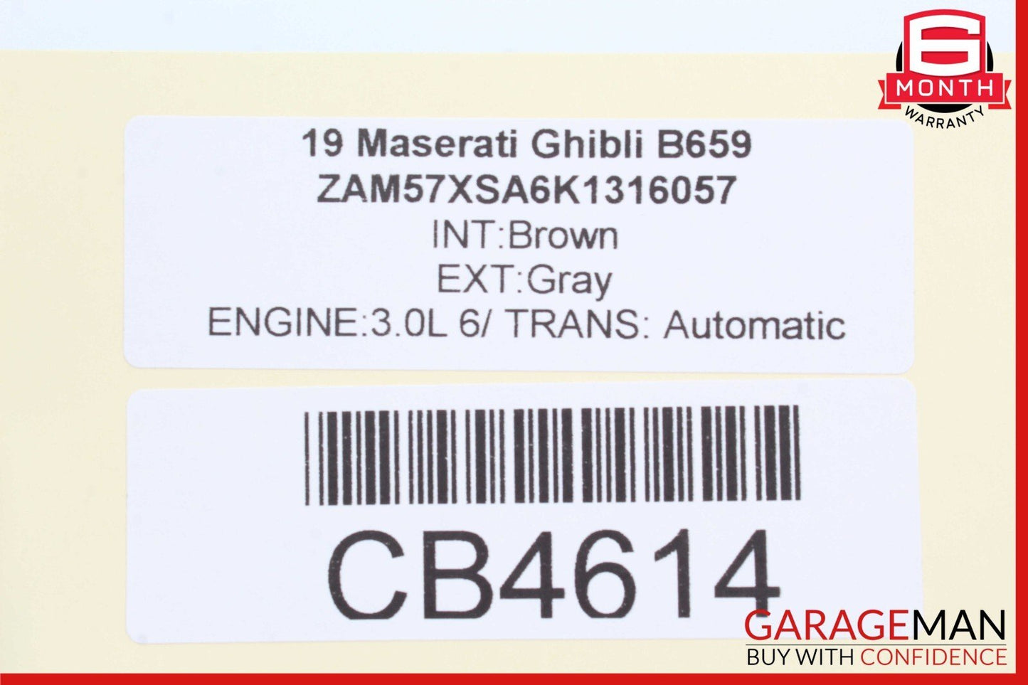 14-19 Maserati Ghibli Rear Right Side Trunk Inner Taillight Tail Light Lamp