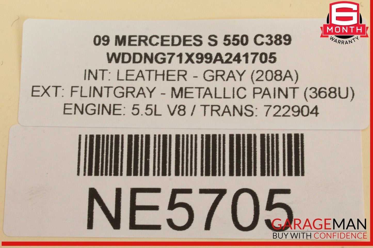 07-13 Mercedes W221 S550 Rear Left Driver Side Exterior Door Handle Gray OEM