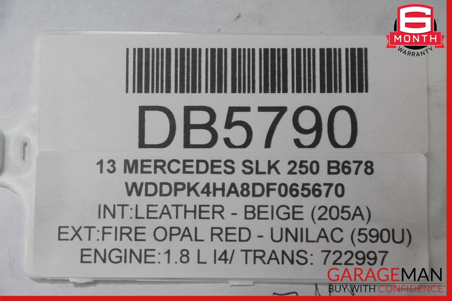 12-16 Mercedes R172 SLK250 AMG Sport Left Side Rocker Skirt Molding Panel Red