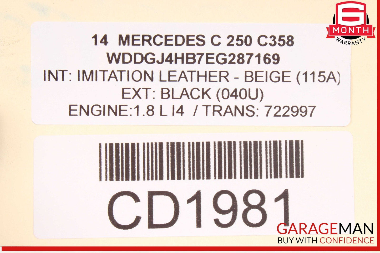 08-14 Mercedes W204 C250 C350 Front Bumper Reinforcement Bar OEM