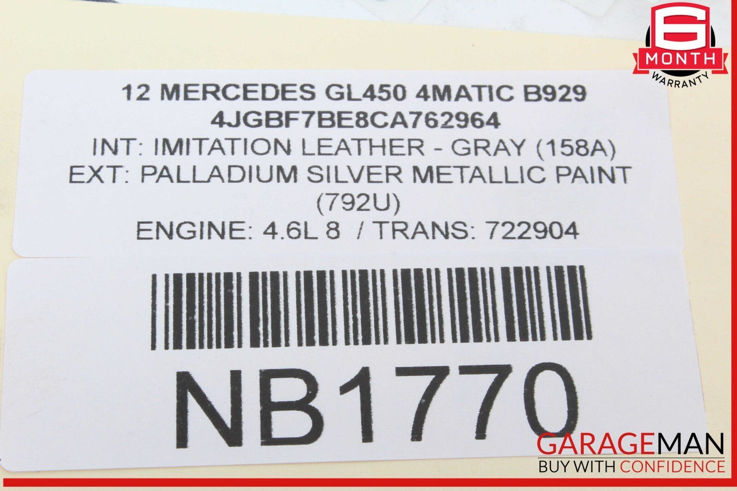 10-12 Mercedes X164 GL450 GL550 Rear Right Side Taillight Tail Light Lamp OEM