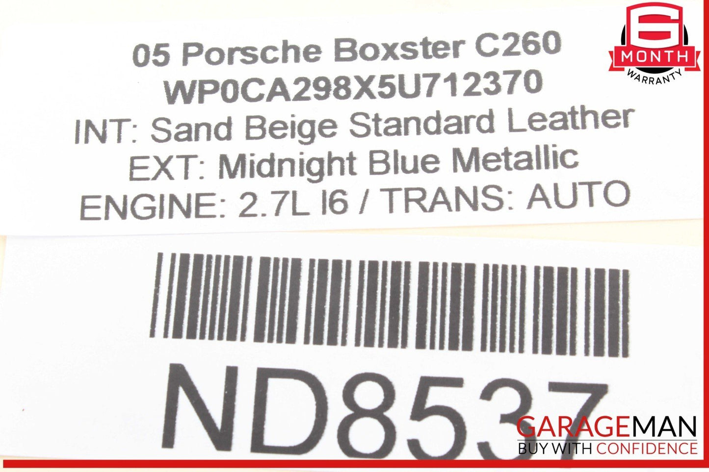 05-12 Porsche Boxster 987 Front Right Passenger Side Exterior Door Handle Blue