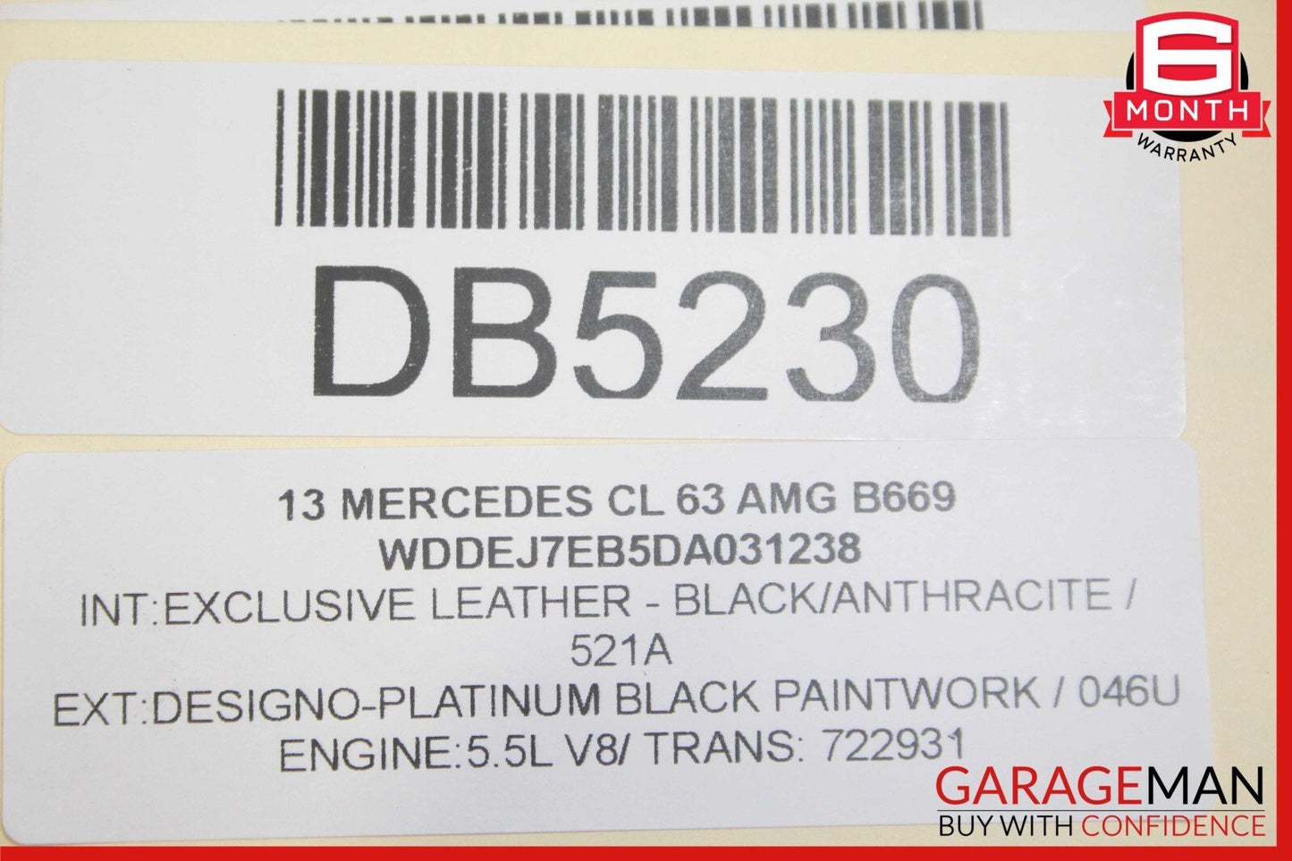 08-14 Mercedes W216 CL63 AMG Rear Left Side Bottom Lower Seat Cushion Brown OEM