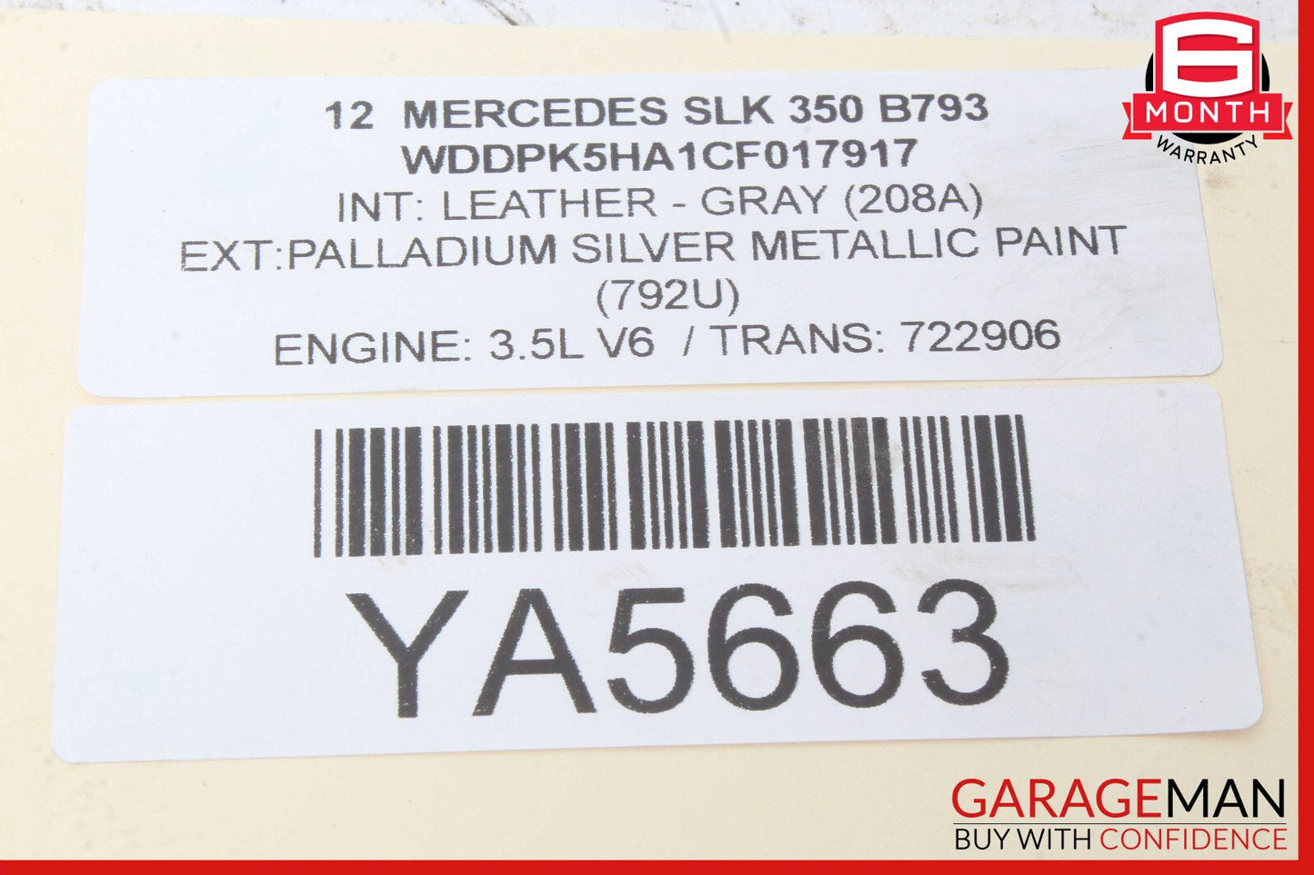 12-16 Mercedes R172 SLK350 SLK300 Master Cylinder Power Brake Booster OEM