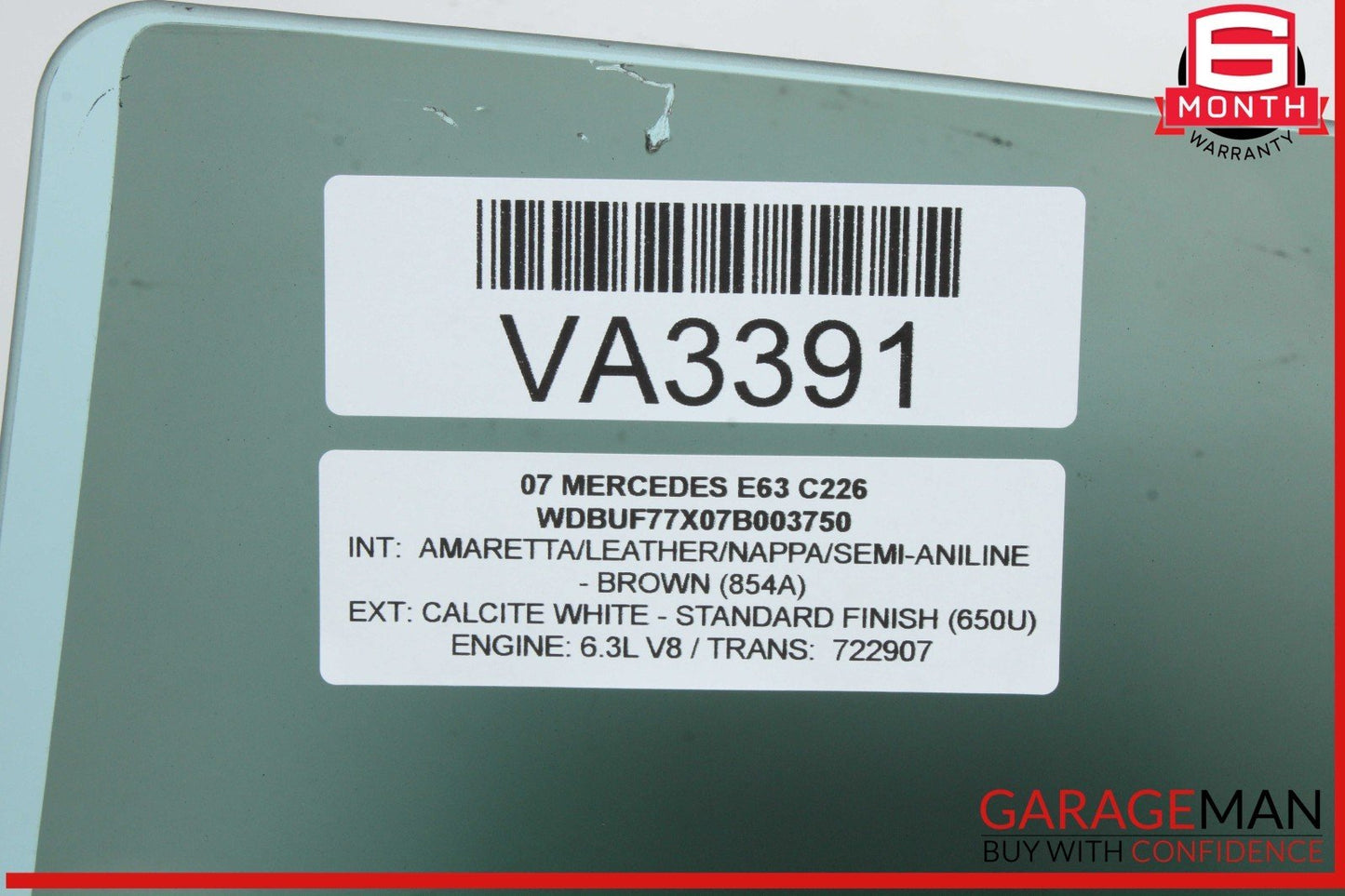 03-09 Mercedes W211 E63 AMG E550 E500 Rear Right Side Door Window Auto Glass OEM