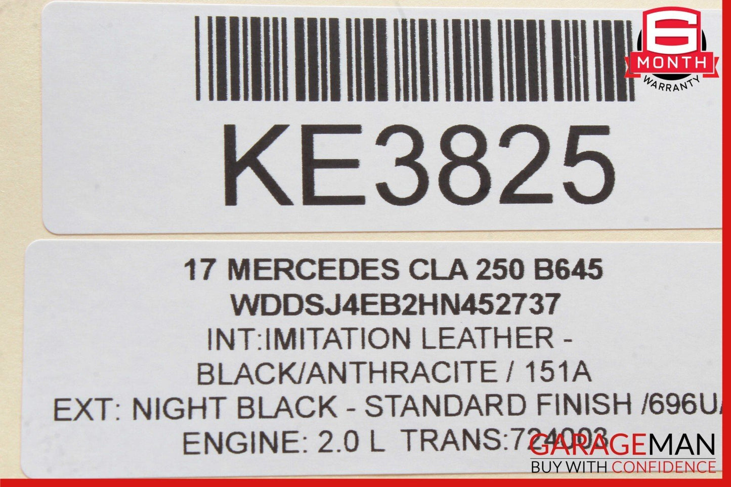 14-18 Mercedes W117 CLA250 Rear Right Side Door Window Regulator Motor OEM
