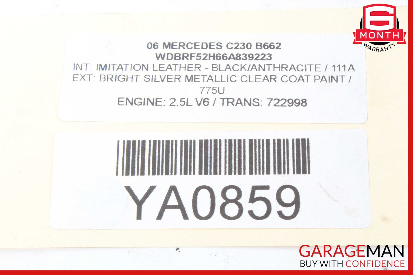 06-07 Mercedes W203 C230 Rear Right & Left Side Axle CV Half Shaft OEM