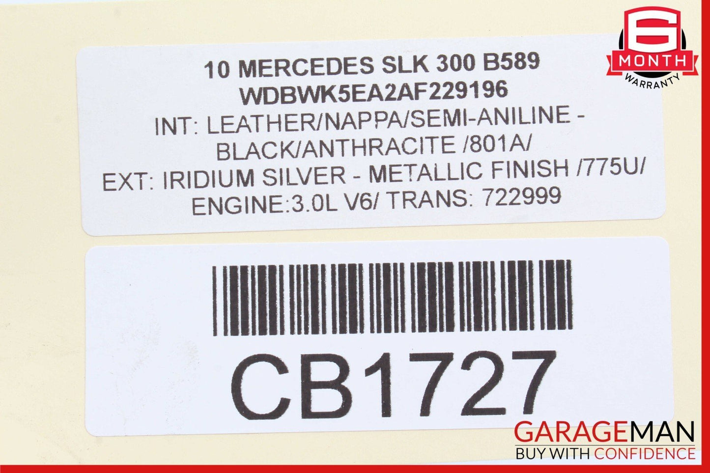 08-15 Mercedes R171 SLK300 E350 Front Right Spindle Knuckle Hub Bearing OEM
