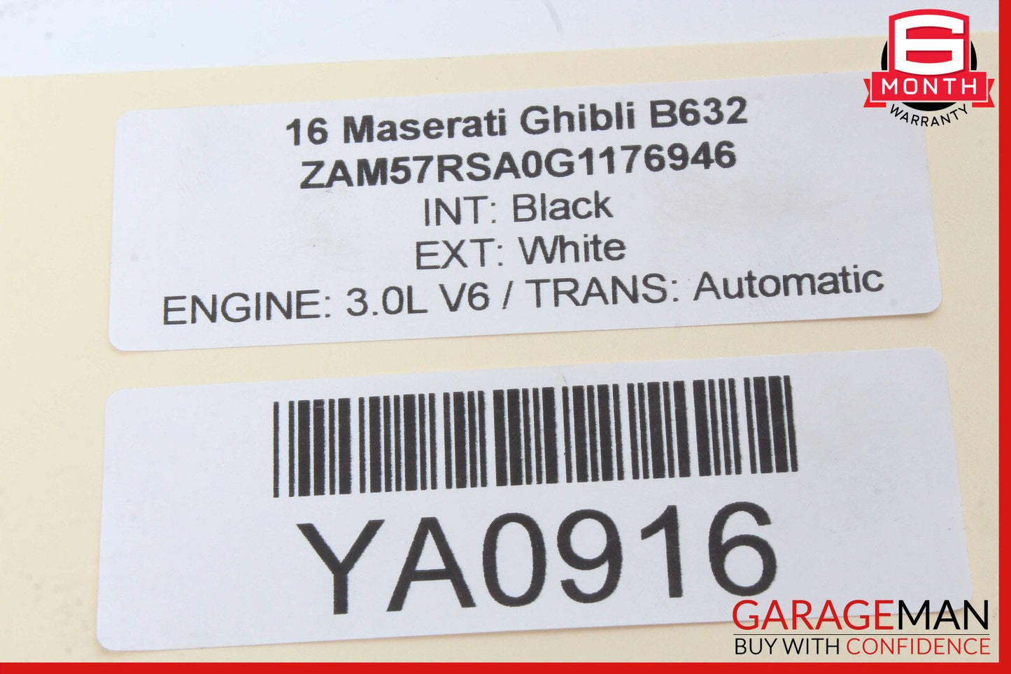 14-17 Maserati Ghibli Rear Right Side Door Window Regulator Motor OEM