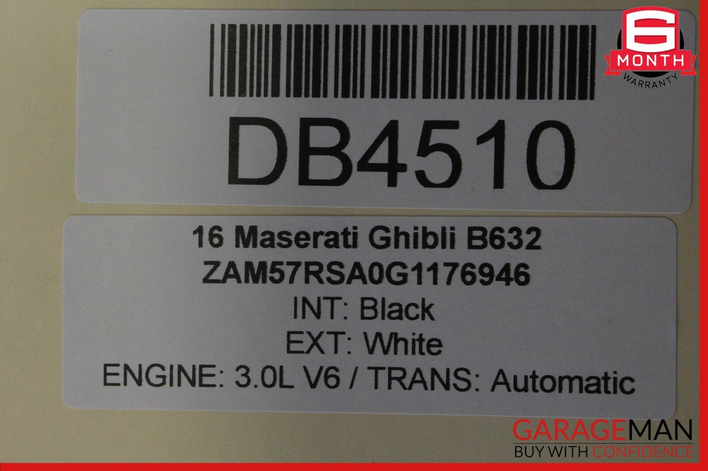 14-22 Maserati Ghibli S Q4 M157 Front Right Side Exterior Door Shell Frame White