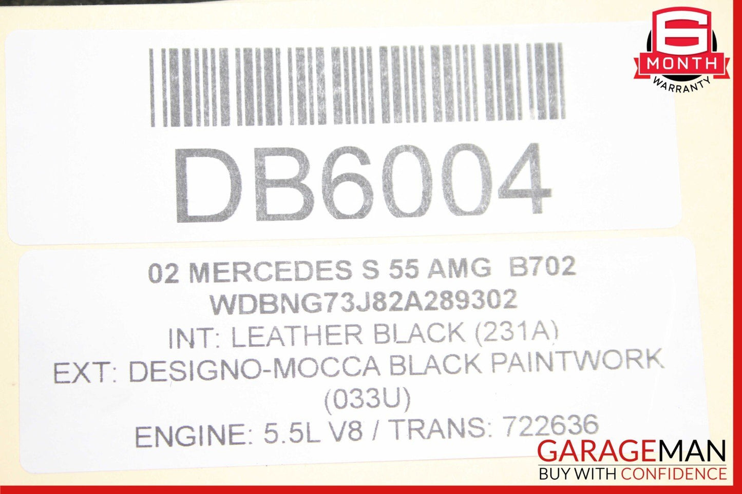 01-02 Mercedes W215 CL55 S55 AMG 5.5L Complete Engine Motor Block Assy 220k