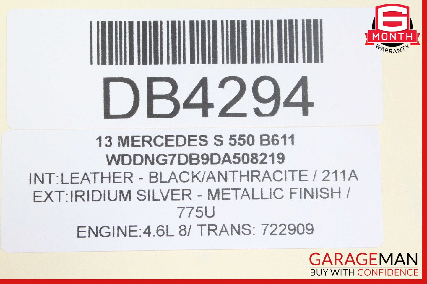 10-13 Mercedes W221 S550 S400 Front Right Side Top Upper Seat Cushion Black OEM