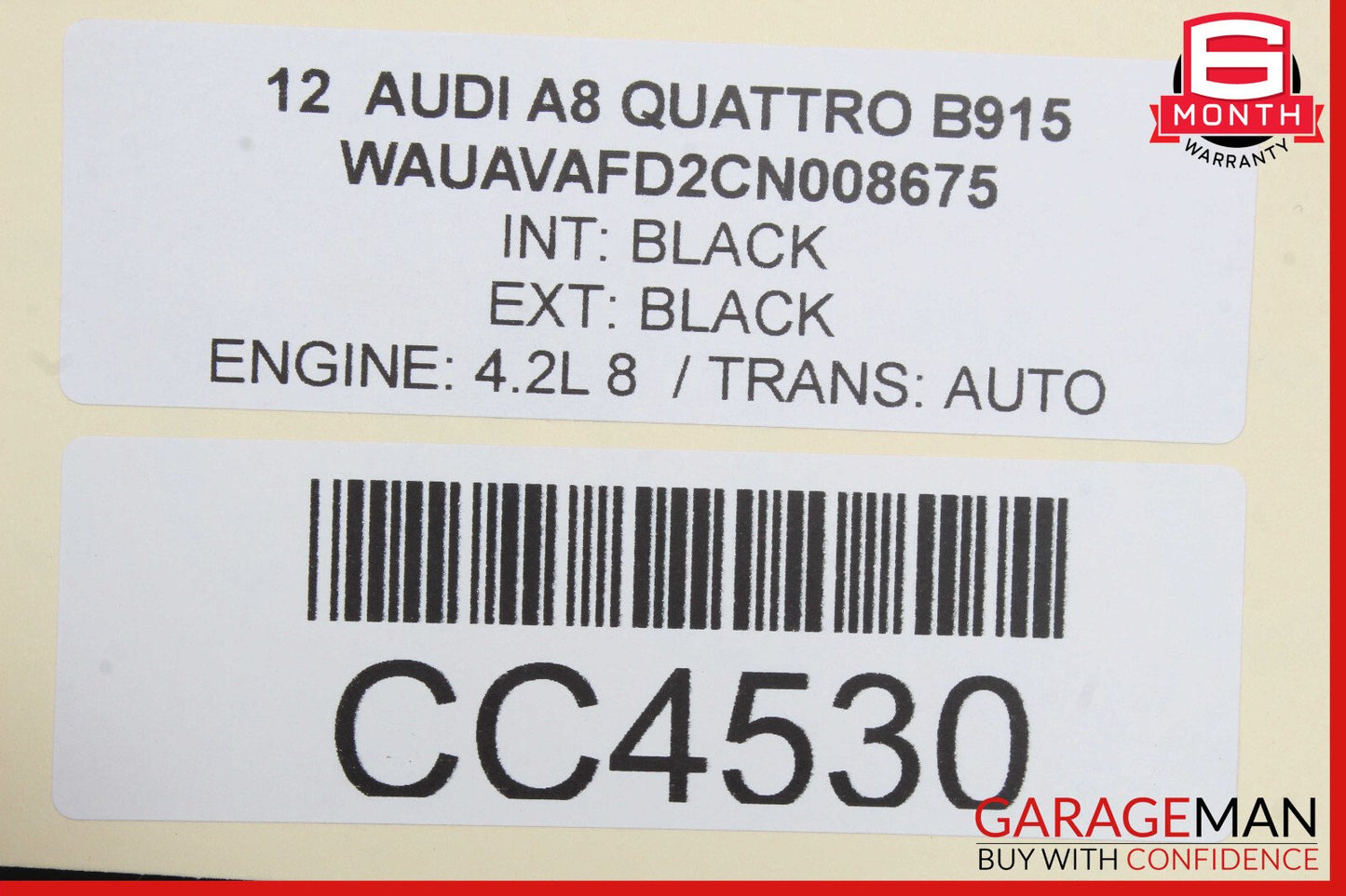 11-17 Audi A8 Rear Left Top Upper Seat Cushion OEM