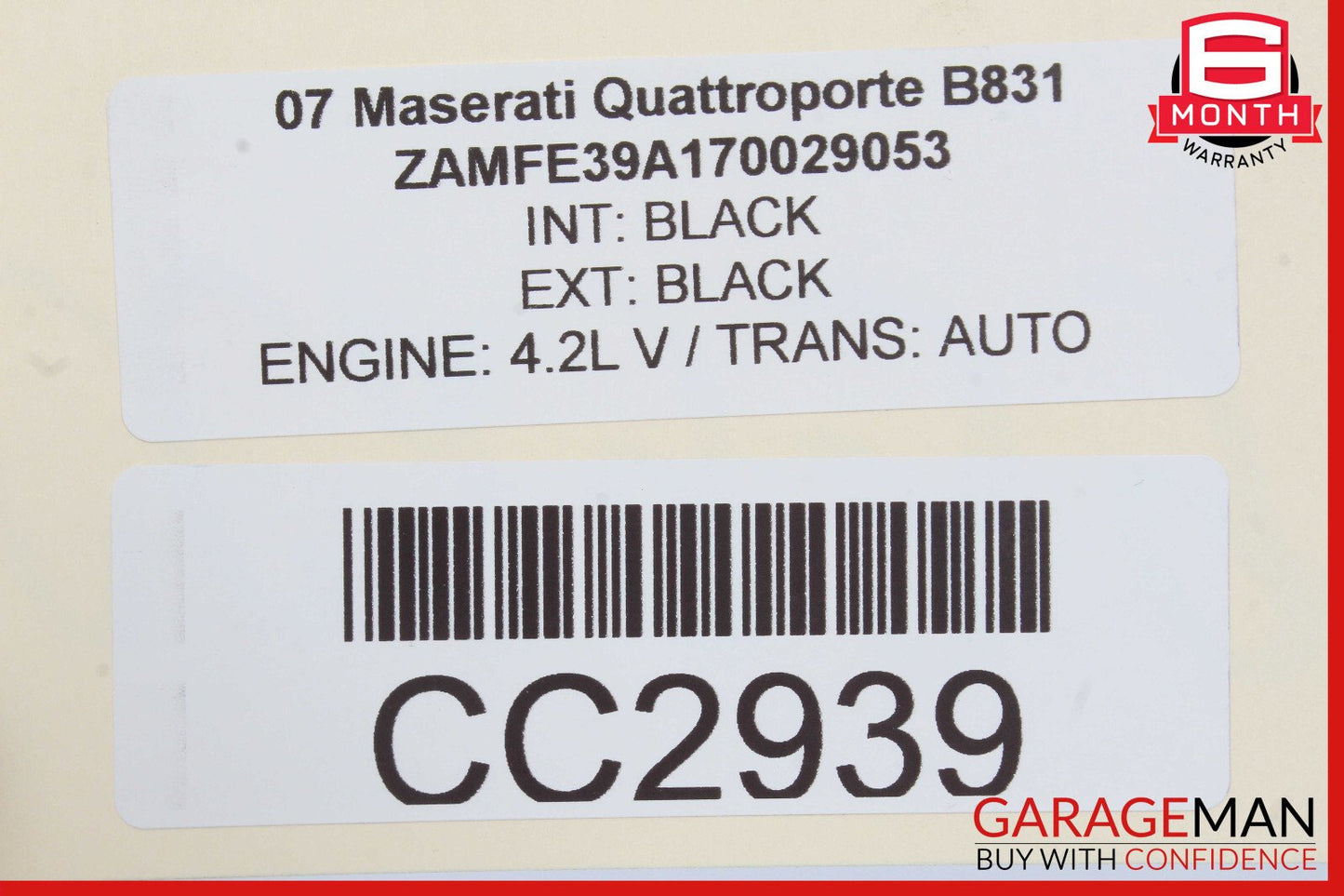 03-08 Maserati Quattroporte Engine Front Air Intake Duct Cover OEM
