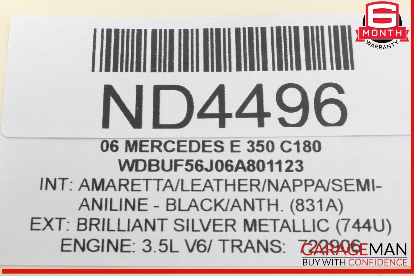 05-12 Mercedes W211 E350 ML350 Left Side Engine Camshaft Cam Shaft Exhaust OEM