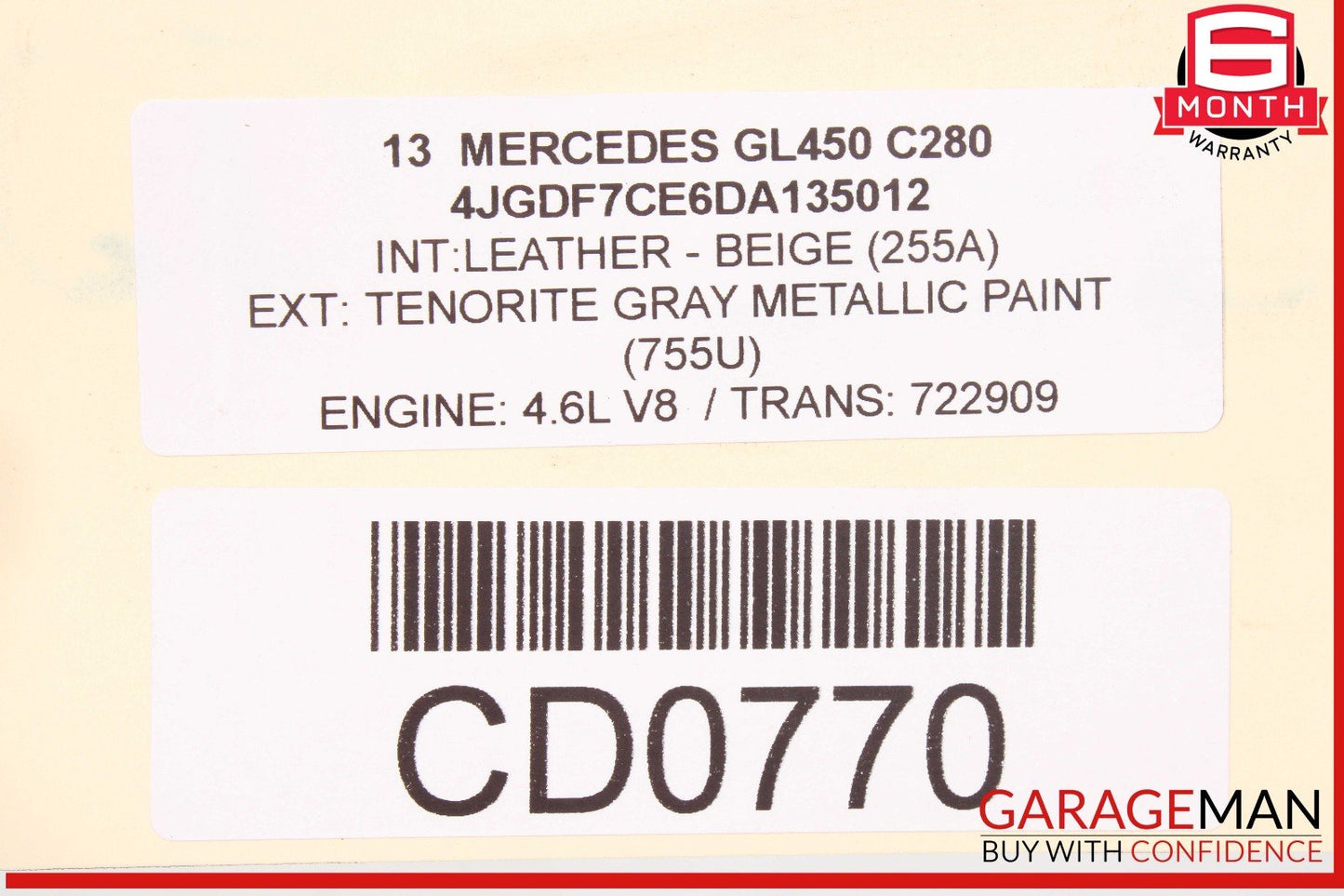12-19 Mercedes X166 GL450 GL550 Front Bumper Reinforcement Impact Bar Rebar OEM