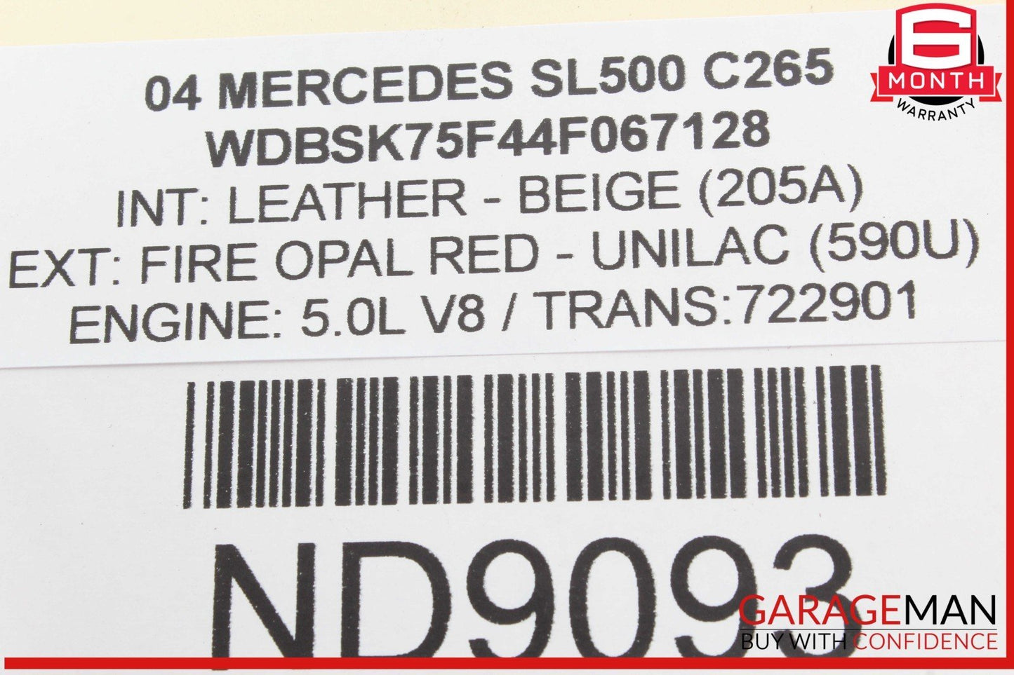 03-06 Mercedes R230 SL500 Steering Column Control Switches Assembly OEM