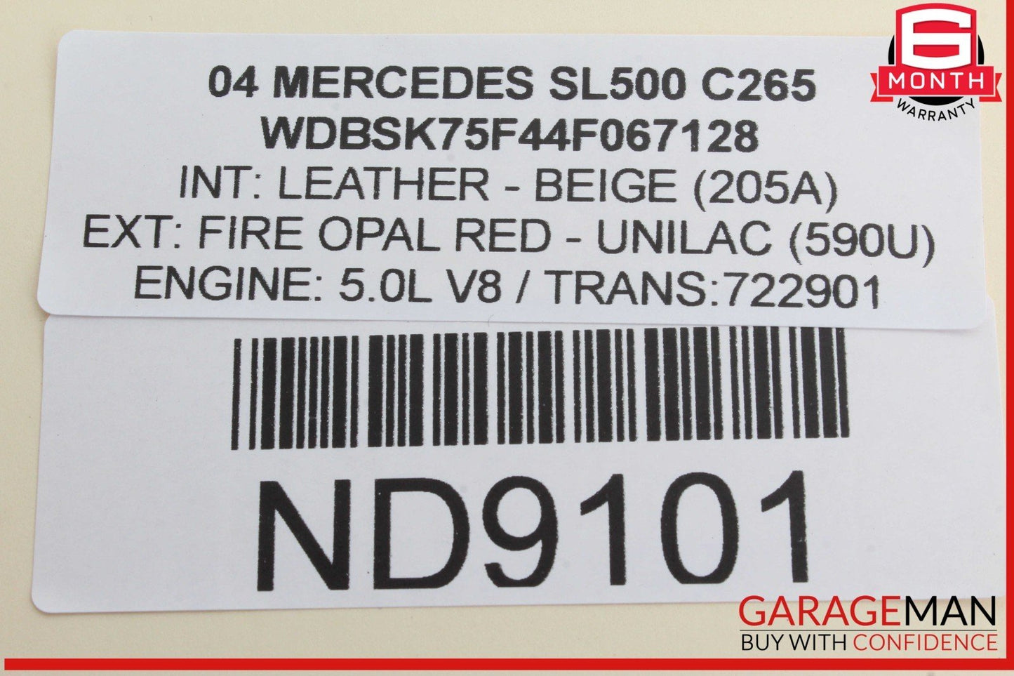 03-12 Mercedes R230 SL500 SL55 AMG Knee Airbag Air Bag Left Driver Side OEM