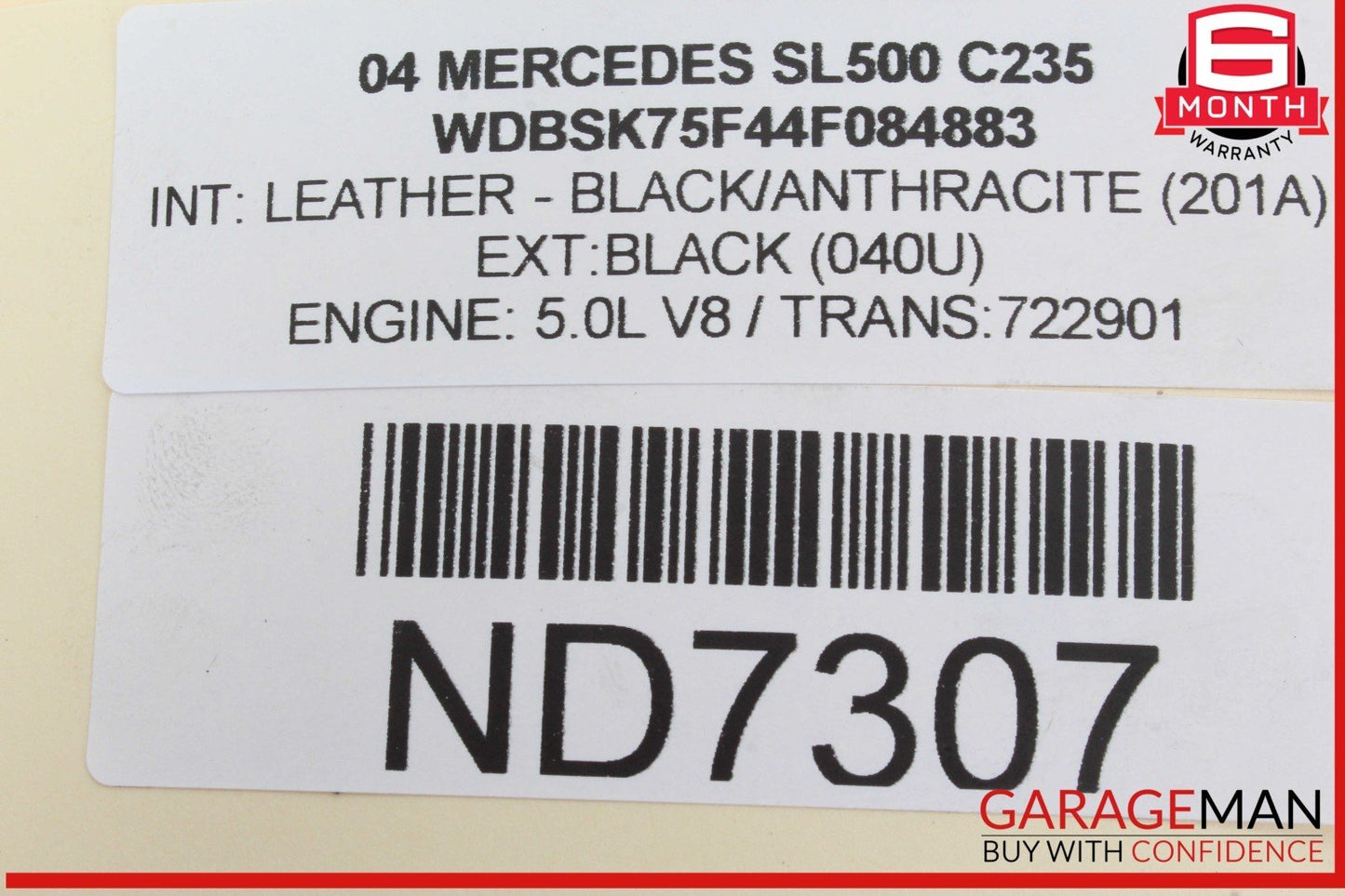 03-08 Mercedes R230 SL500 SL550 Convertible Top Hydraulic Pump Motor OEM