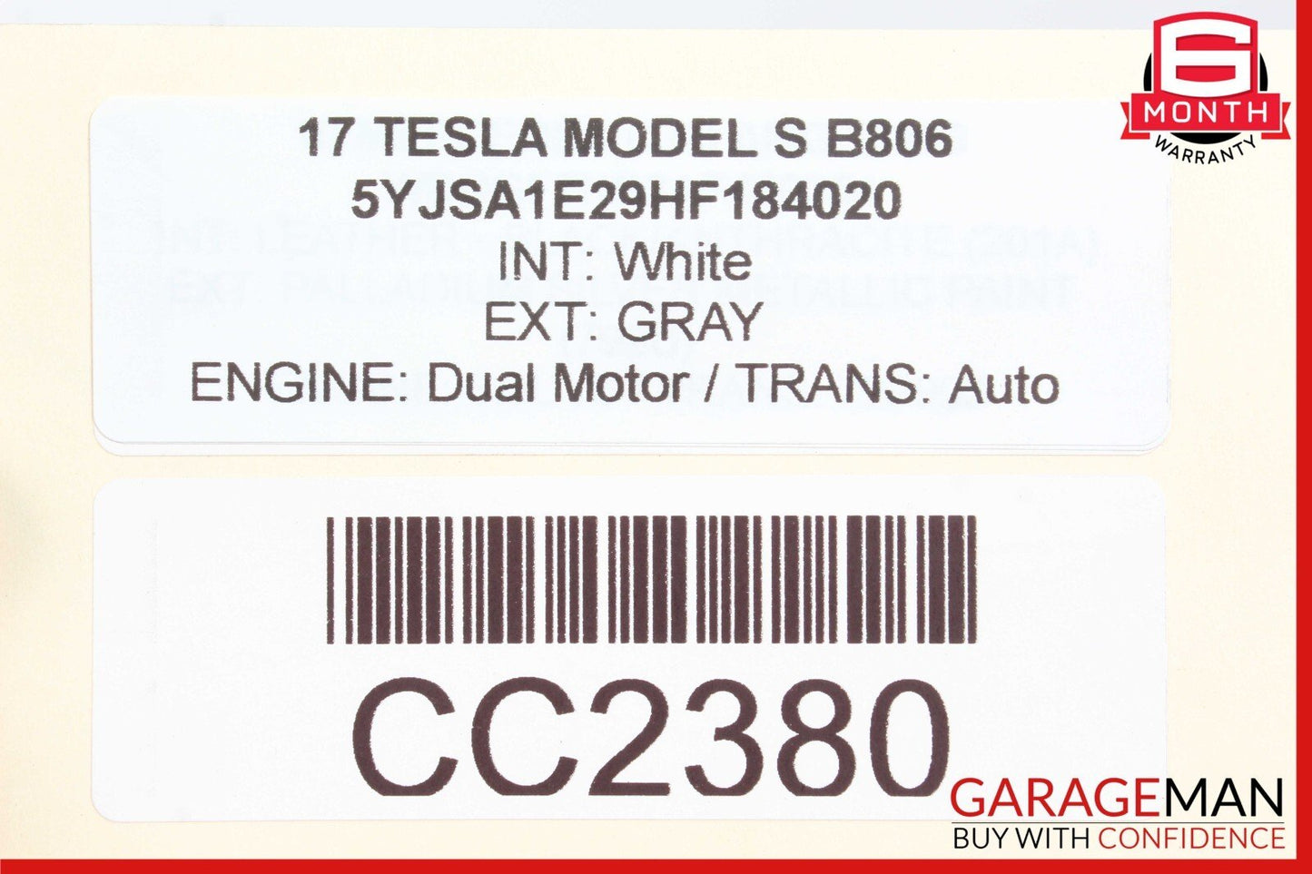 16-20 Tesla Model S Front Bumper Lower Valance Splash Shield Undertray Cover OEM