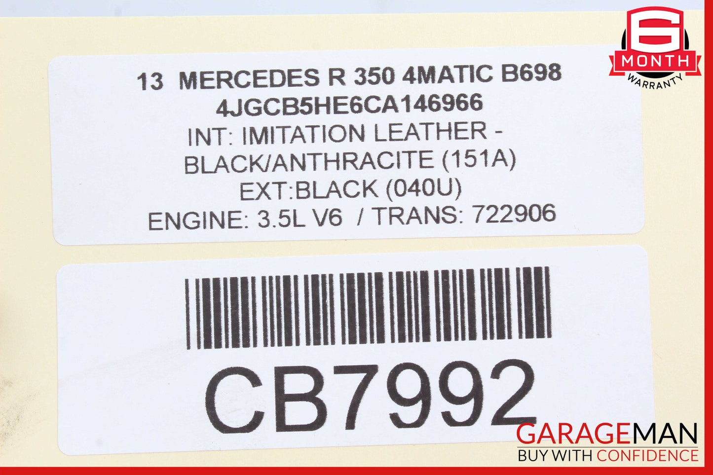 06-13 Mercedes W251 R350 R320 Upper Radiator Support Tie Bar 2516200486 OEM