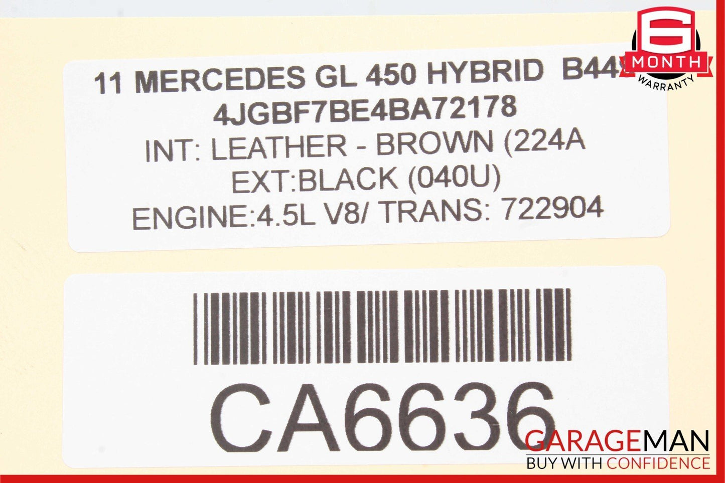 06-13 Mercedes X164 GL450 R350 Window Regulator Motor Front Right Side OEM