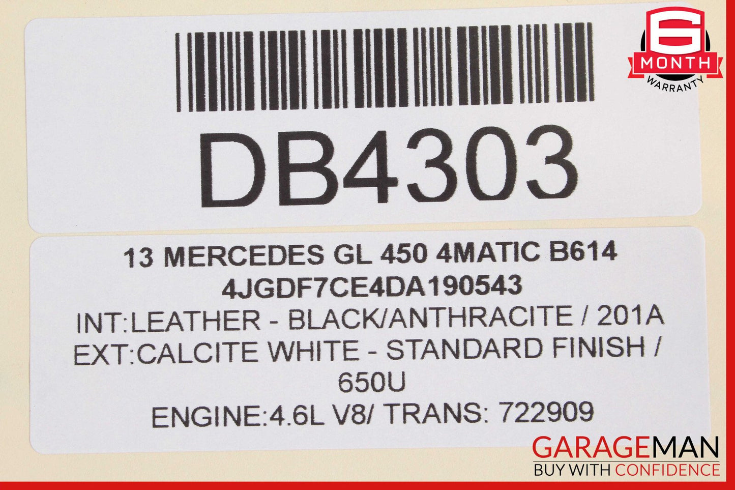 13-16 Mercedes X166 GL450 Front Right Lower Bottom Seat Cushion Black OEM