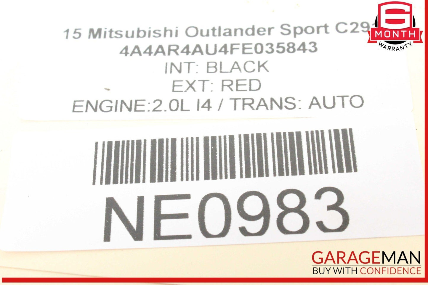 15-24 Mitsubishi Outlander Sport Tailgate Rear Upper Wing Spoiler Trim Red OEM