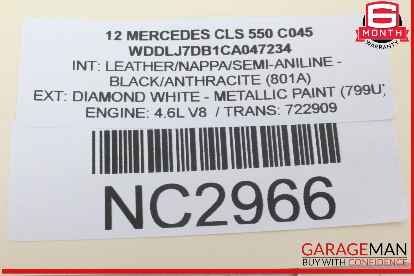 12-18 Mercedes W218 CLS550 Front Left Side Interior Door Handle w/ Seat Switch