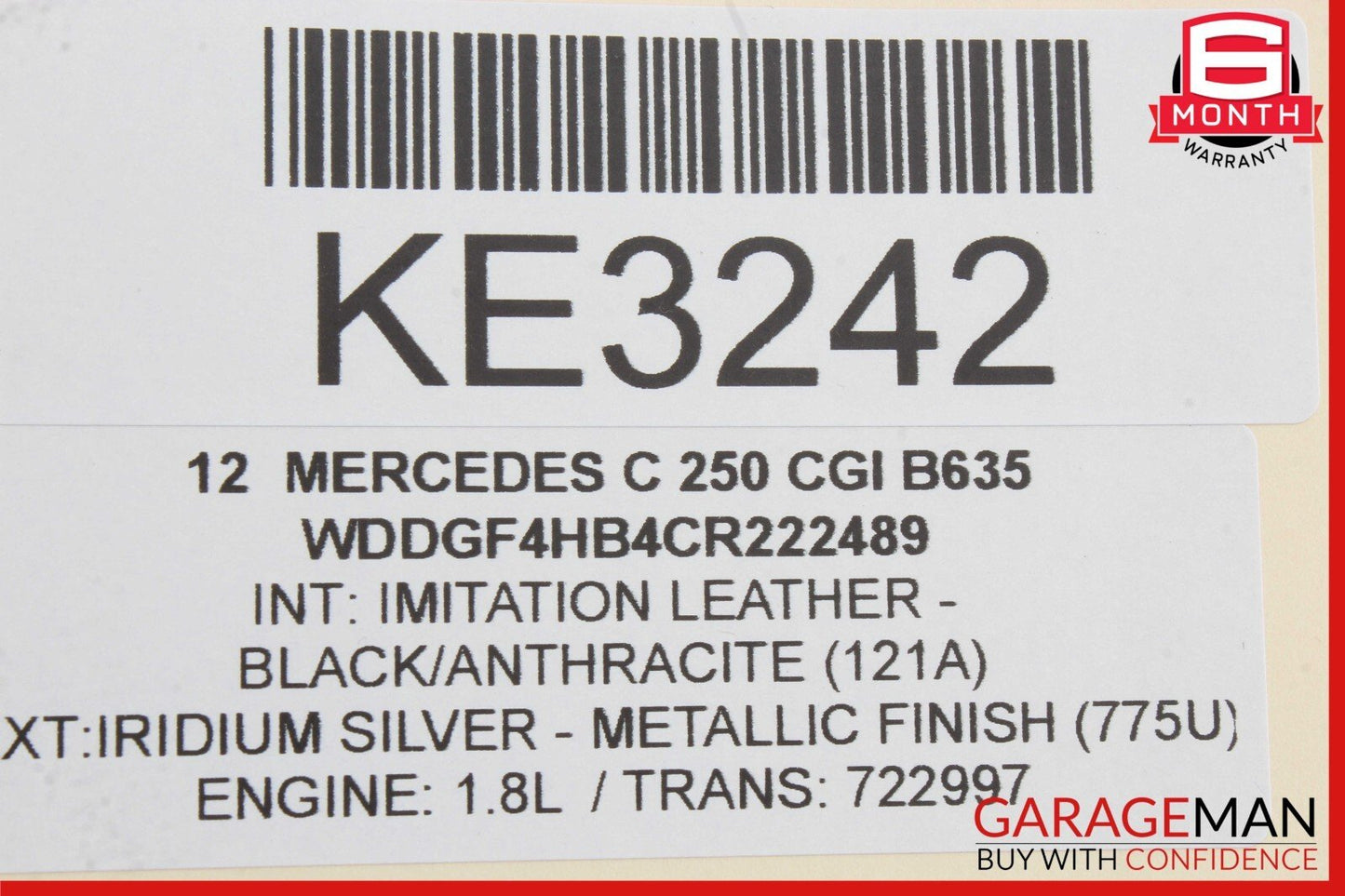 08-14 Mercedes W204 C250 C300 C350 Rear Left Door Lock Latch Actuator OEM