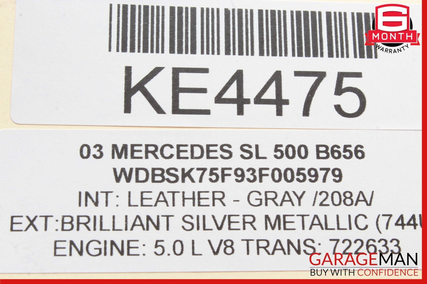 03-08 Mercedes R230 SL500 Rear Right Seat Belt Retractor Luggage w/ Speaker OEM