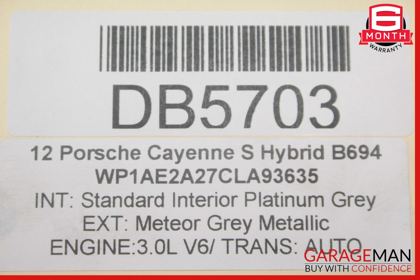 11-18 Porsche Cayenne 958 3.0L Hybrid S Front Engine Crossmember Mount Bracket