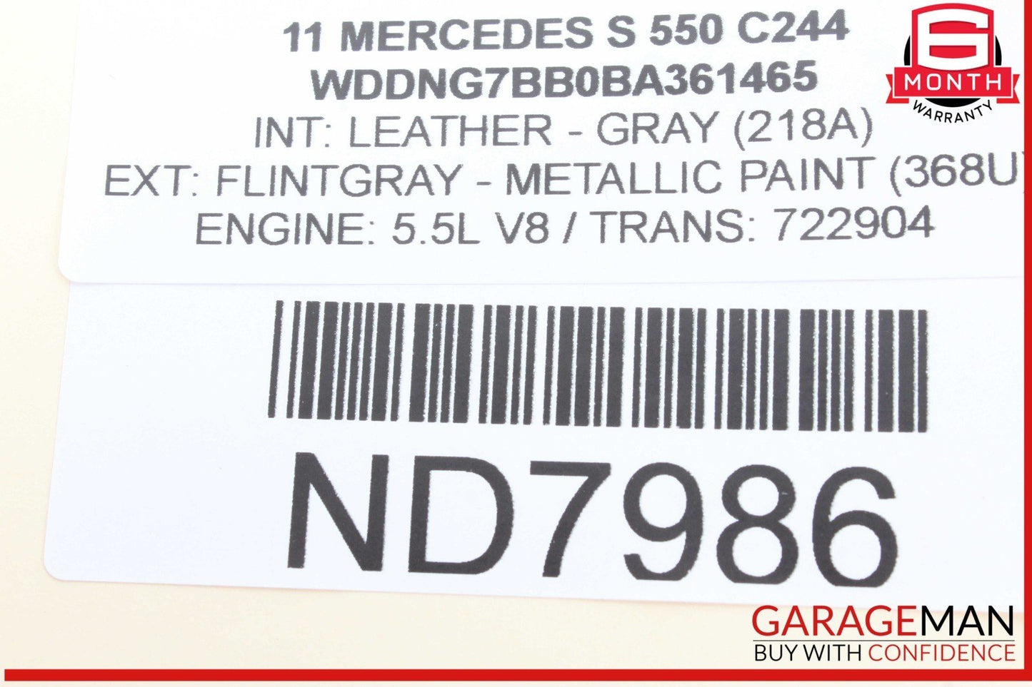 07-13 Mercedes W221 S550 S400 S600 Rear Left or Right Side Window Control Switch