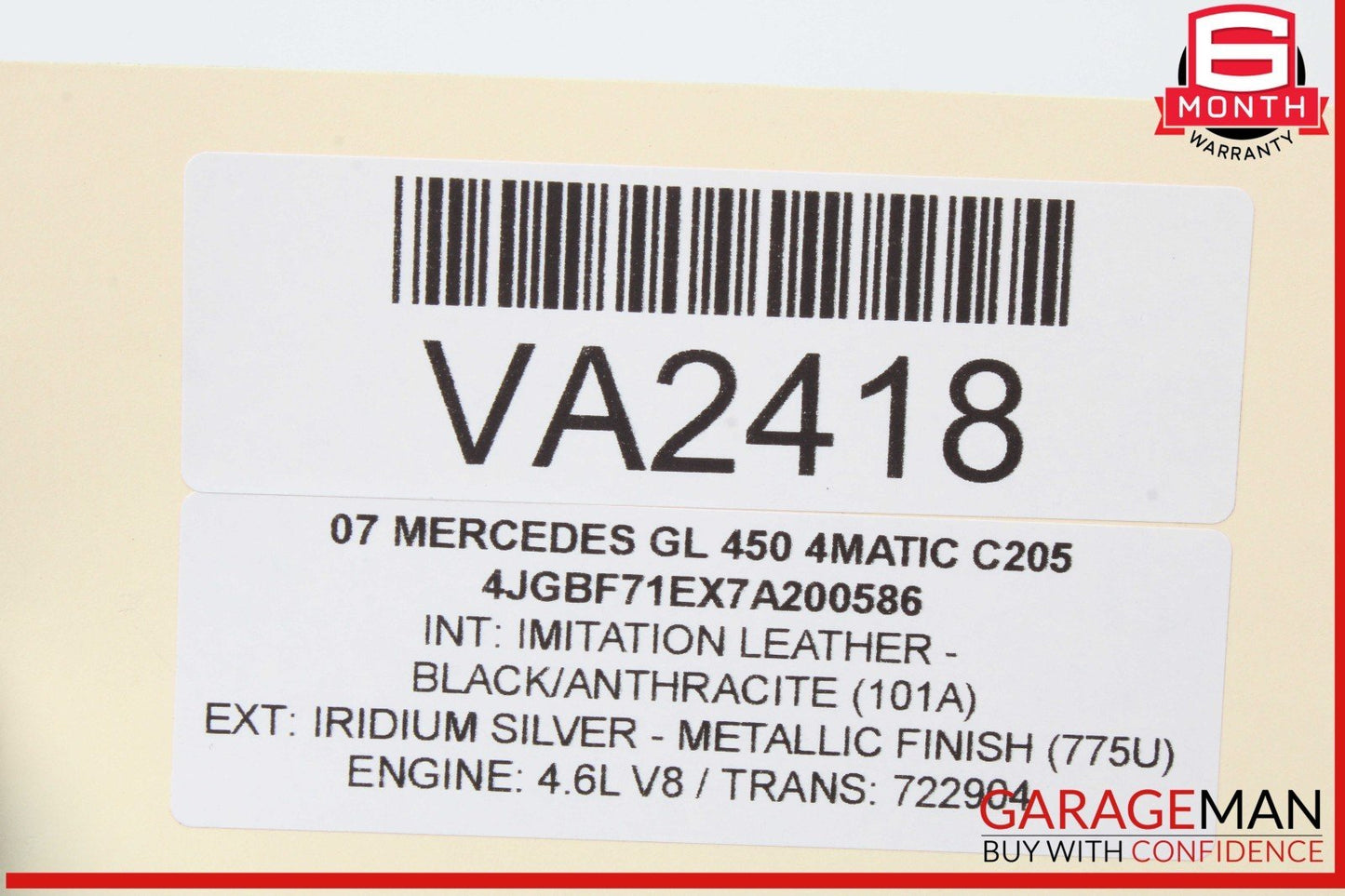 06-13 Mercedes X164 GL450 4MATIC Rear Left Driver Side Exterior Door Handle OEM