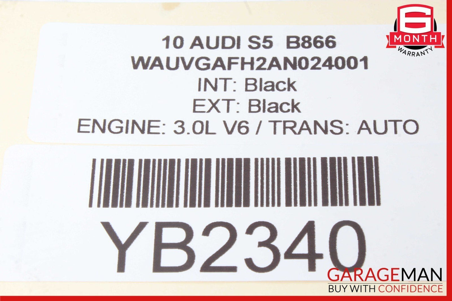 10-17 Audi S5 A5 Convertible Windshield Header Trim Panel 8F0867360M OEM
