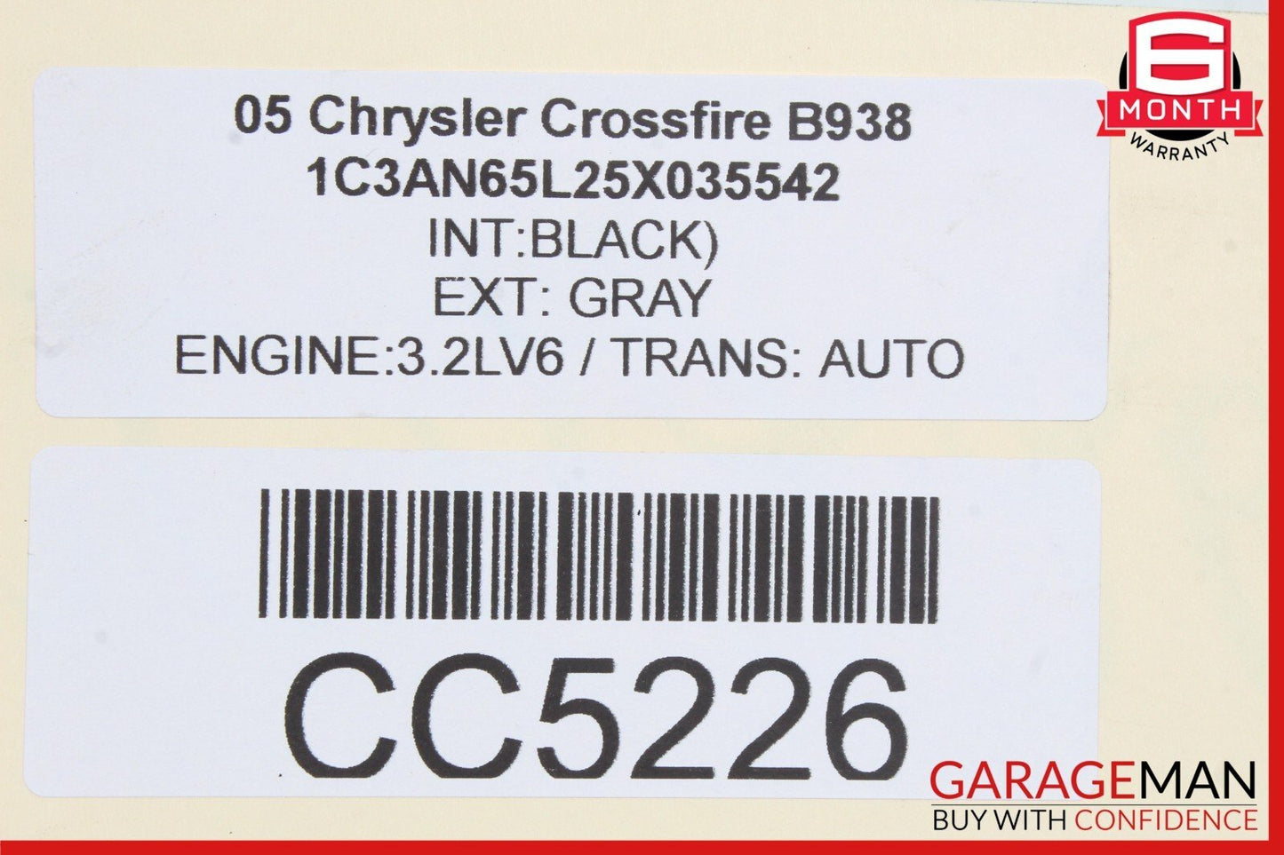 01-08 Chrysler Crossfire 5G 5 Speed Automatic Transmission 722616 OEM 168k