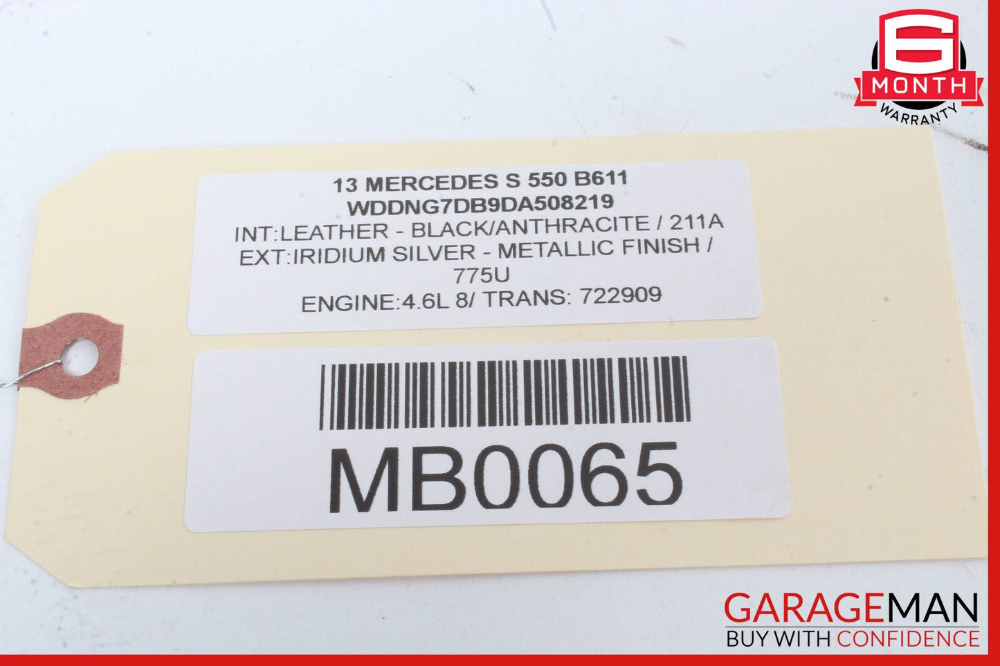 10-14 Mercedes W221 S550 CL550 Interior Rear View Mirror Gray OEM