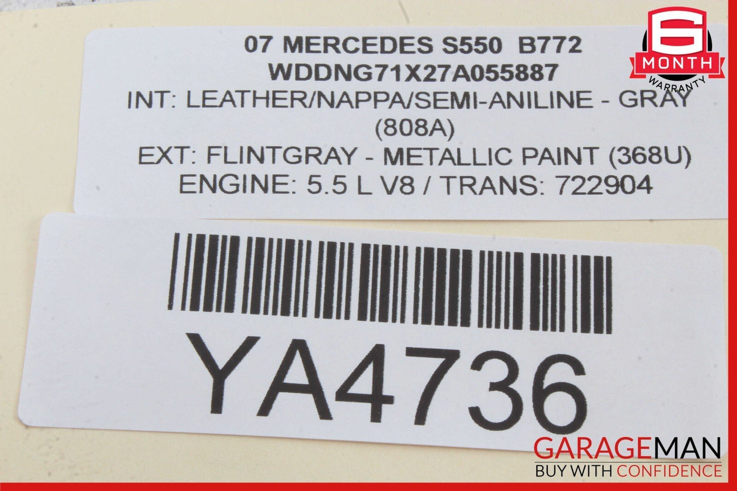 07-10 Mercedes W221 S550 CL550 Overhead Dome Light Sunroof Control OEM