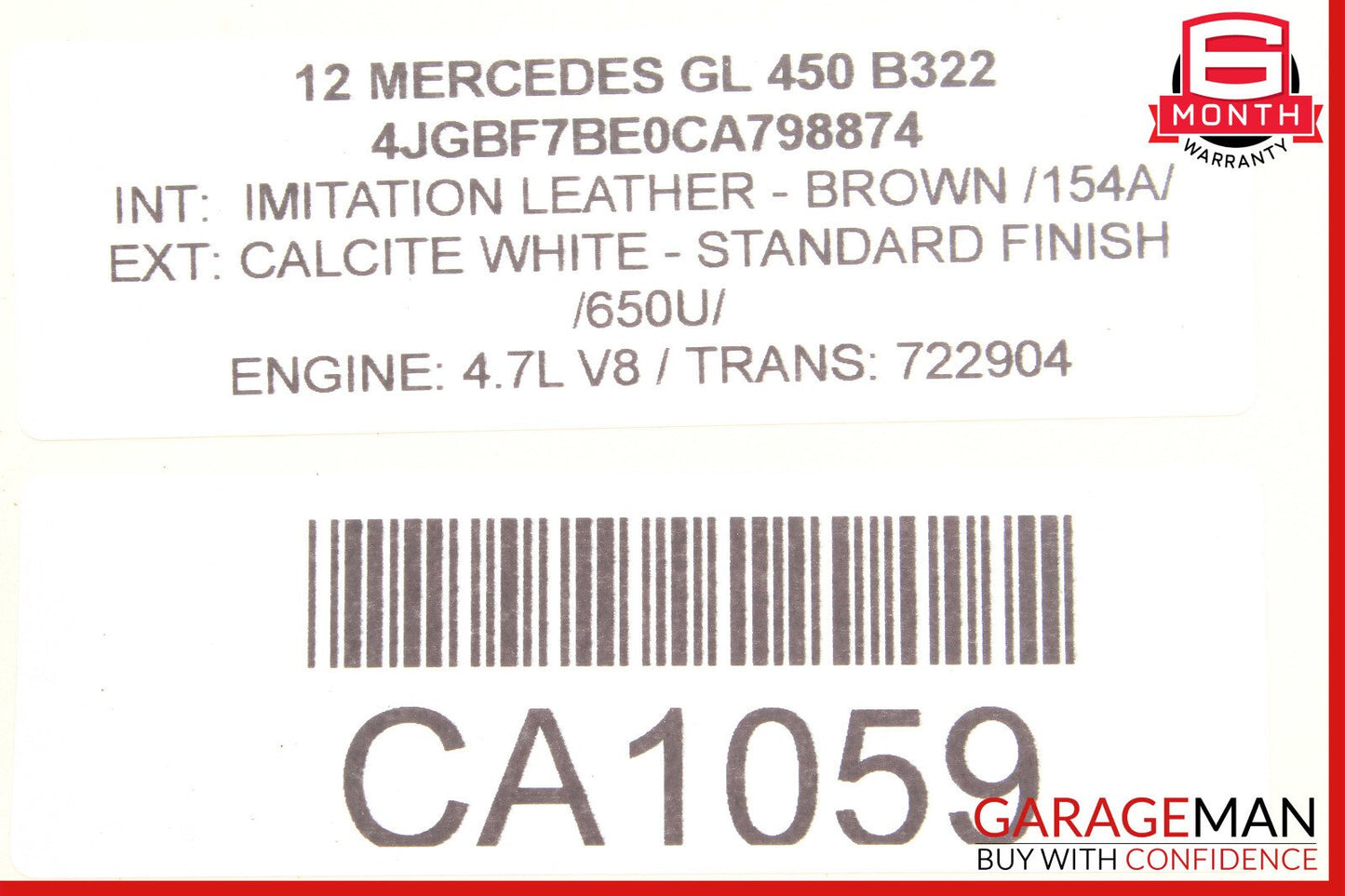 06-12 Mercedes W164 ML550 R350 Rear Right Side Door Lock Latch Actuator