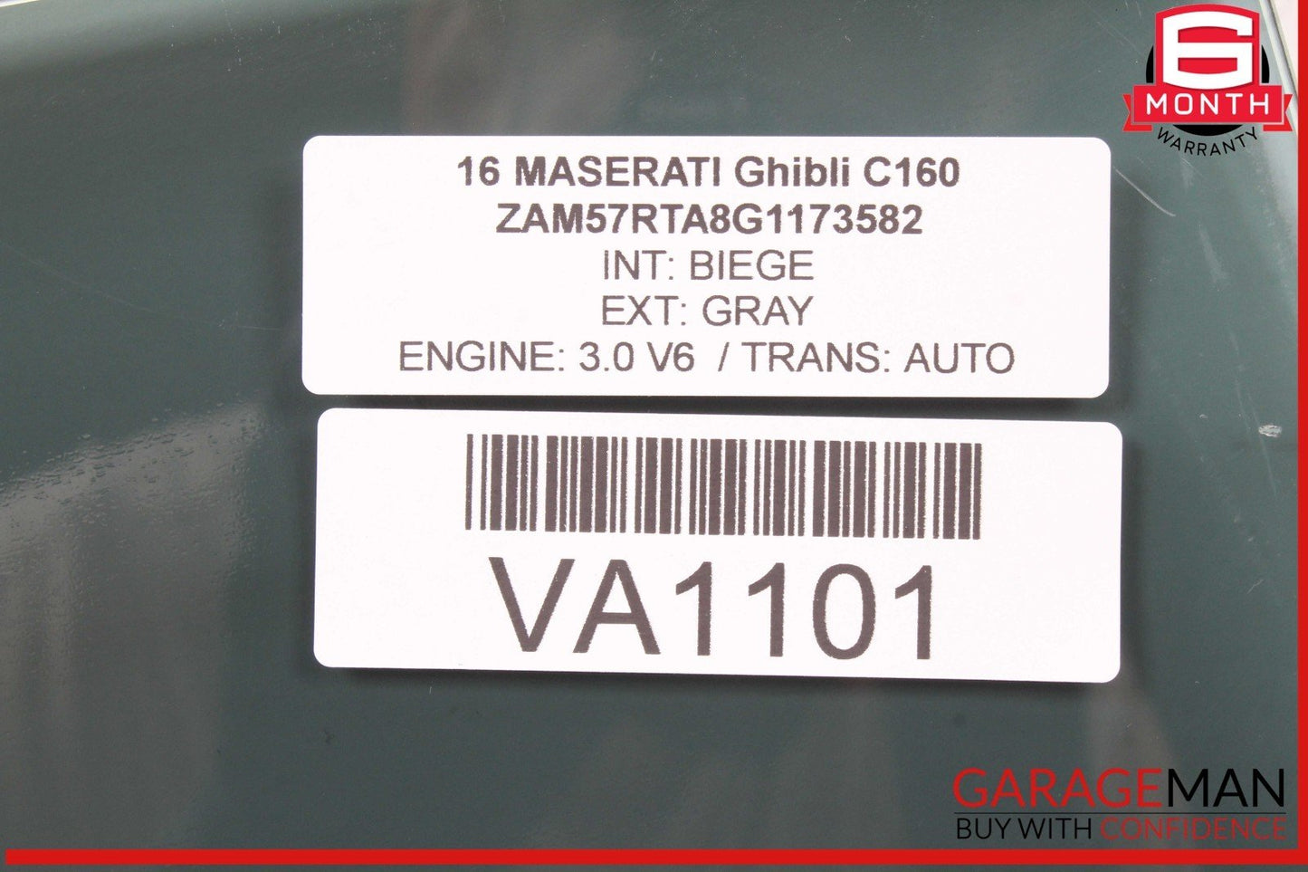 14-22 Maserati Ghibli Rear Left Driver Side Door Window Glass OEM