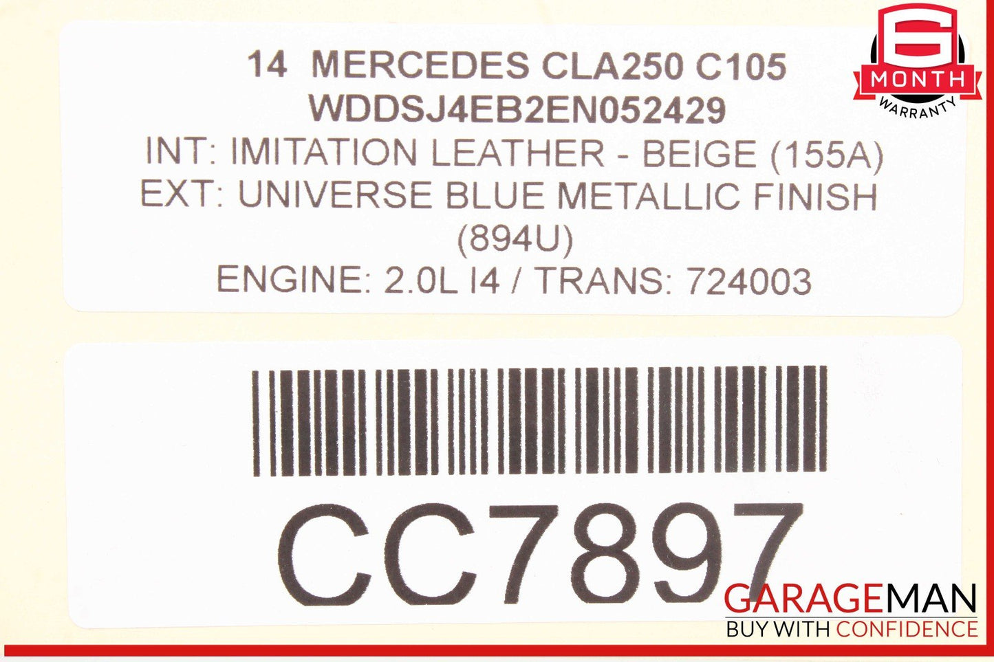 14-20 Mercedes W117 CLA250 Strut Tower Bar Brace OEM