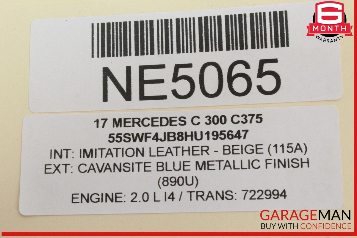 15-20 Mercedes W205 C300 GLC300 Rear Left Side Door Window Regulator Motor OEM