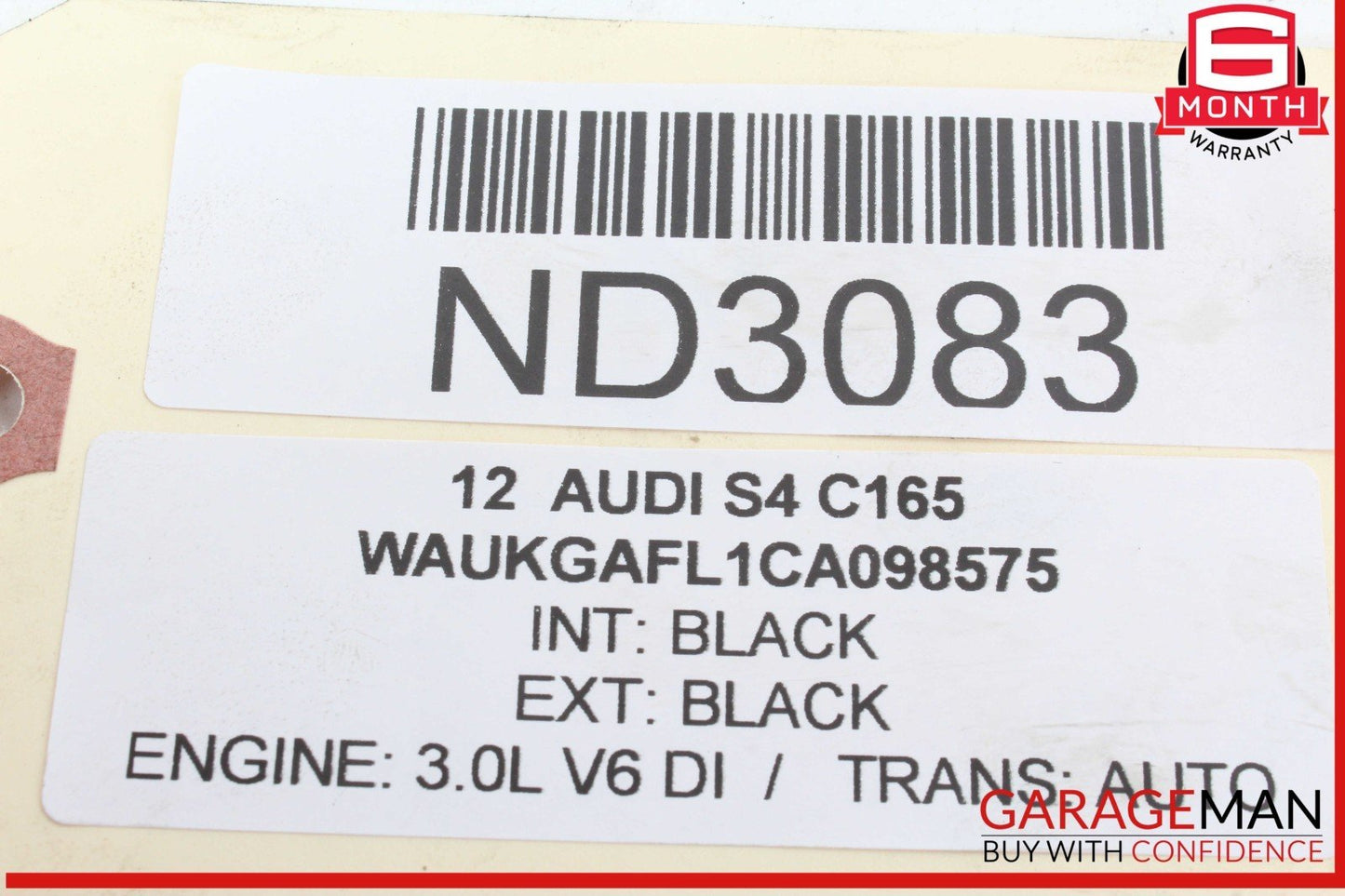 09-16 Audi S4 Right Passenger Side Fuel Injection Rail Line w/ Injectors OEM