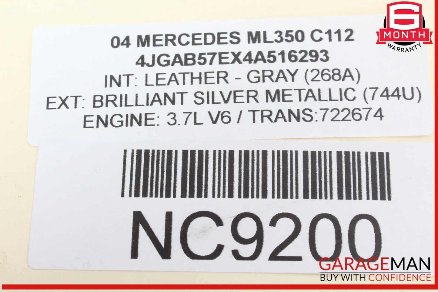 01-05 Mercedes W163 ML350 ML320 Steering Wheel Airbag Air Bag 1634600298 OEM