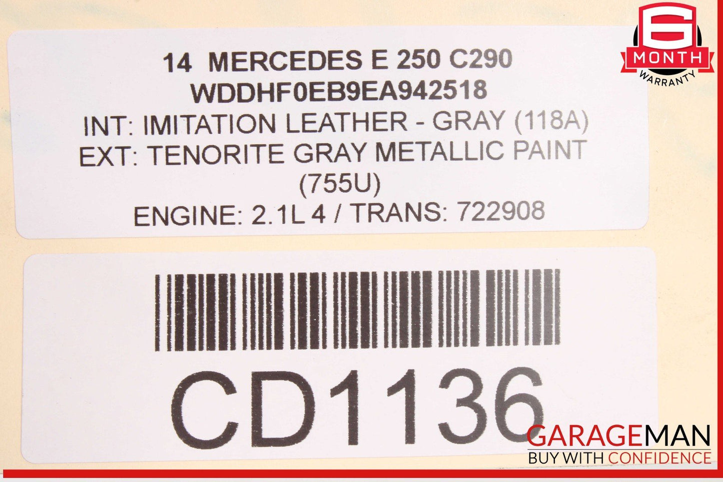 14-16 Mercedes W212 E250 2.1L Rear Differential Diff Axle Carrier OEM
