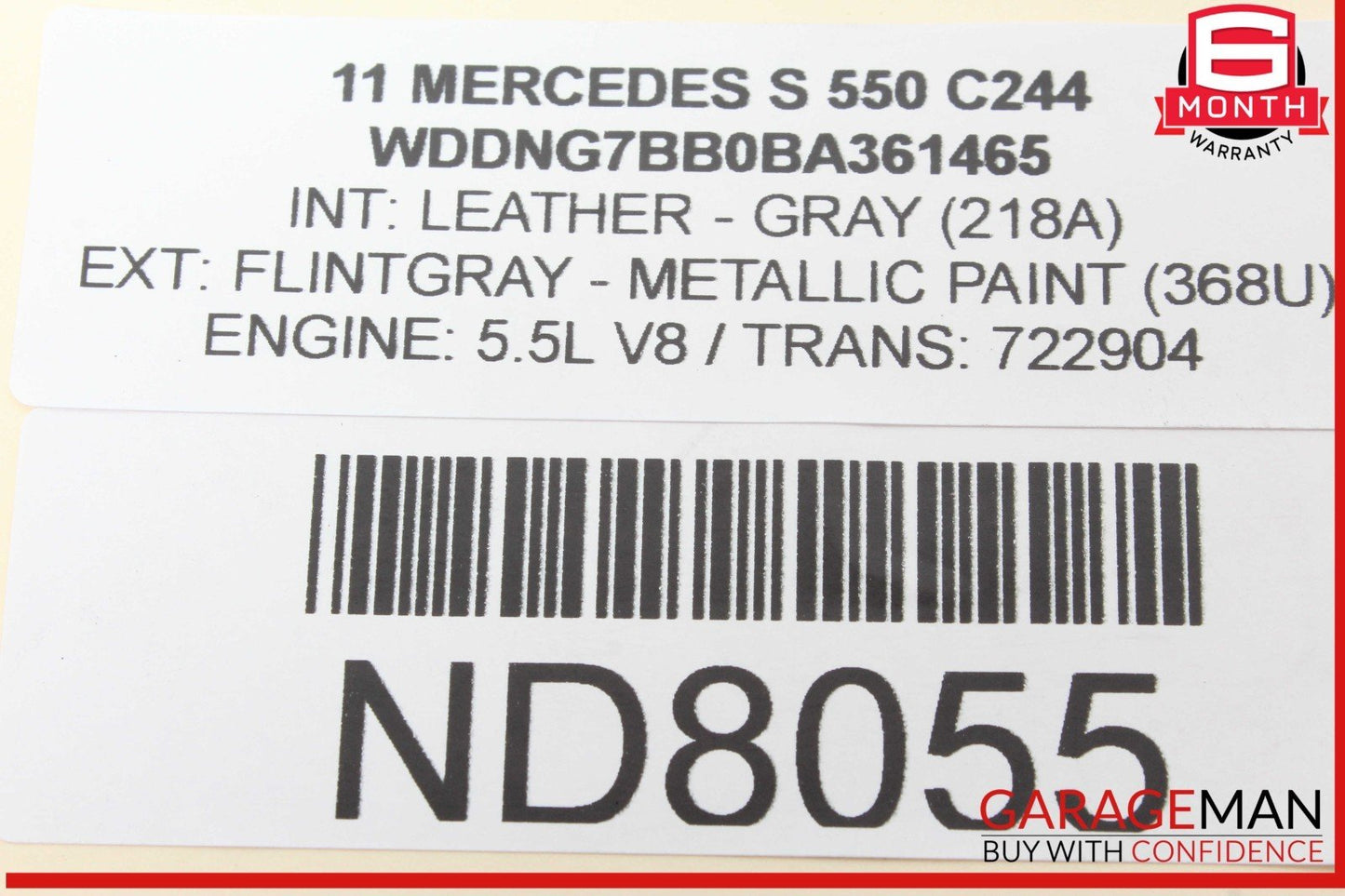 07-13 Mercedes W221 S550 S600 Front Right Passenger Side Window Regulator OEM