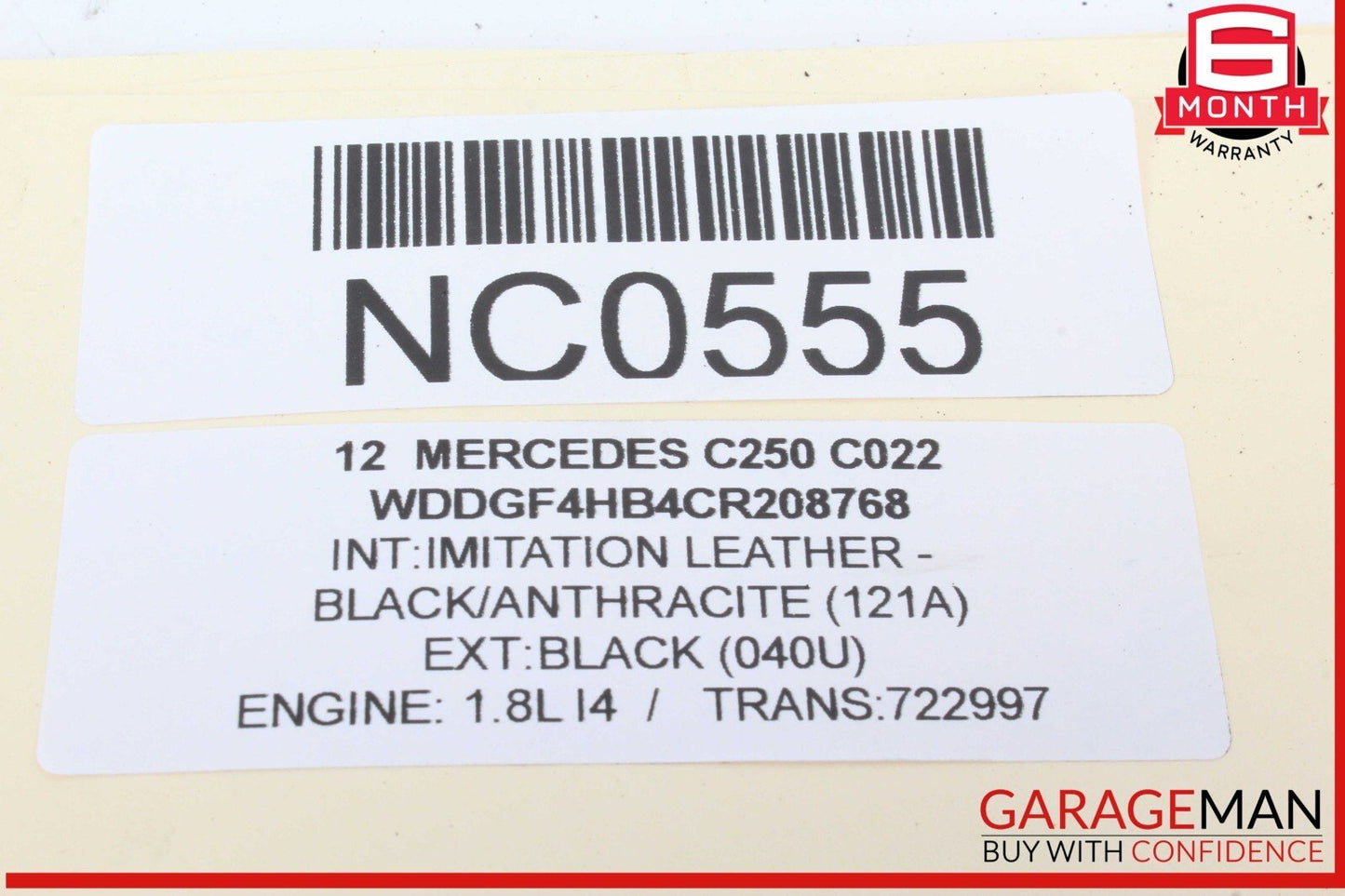 12-14 Mercedes W204 C250 C300 Rear Right Side Taillight Tail Light Lamp OEM