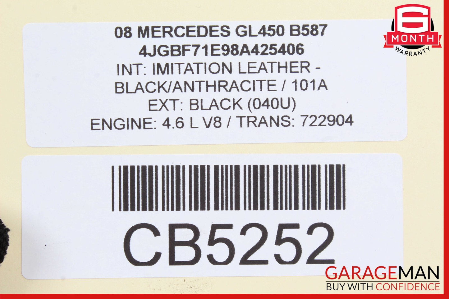 06-12 Mercedes X164 GL450 ML550 Upper Radiator Core Tie Bar Support OEM